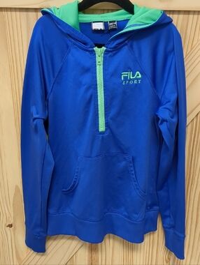 Fila Blue Half-Zip Hoodie For Girls